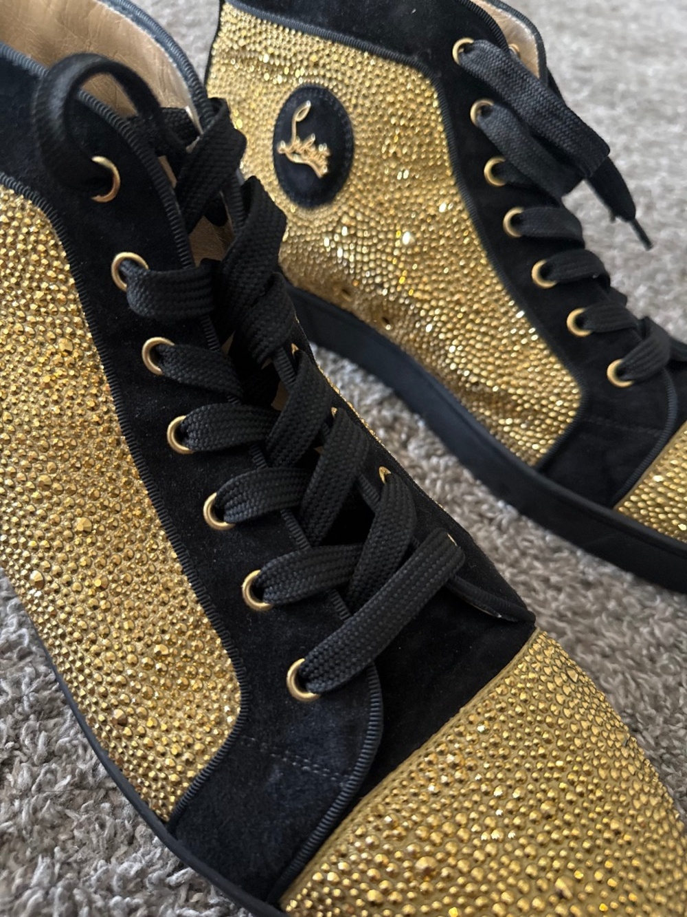 Black and Gold plated mens Louboutins